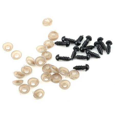 9mm Walfront Kit de 100pcs Yeux de Poupée Noir en Plastique pour DIY Amigurumis Loisirs Créatifs